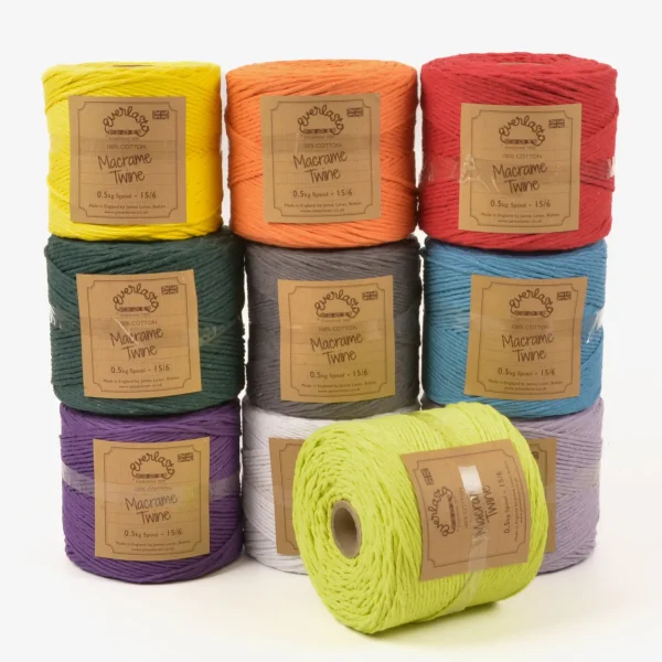 0.5Kg/1Kg Spool Coloured macrame String 15/6 (3mm)