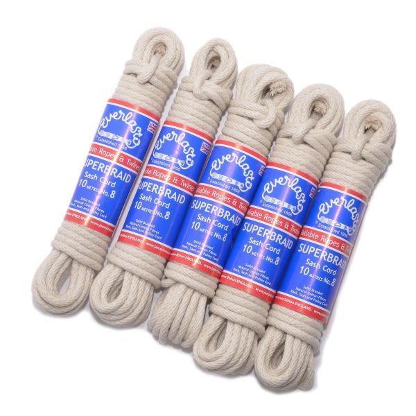 Everlasto Sash Cords No.10 Superbraid 8.5mm X 10m 5 Pack