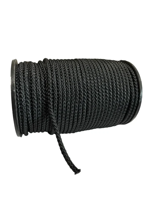 6mm Braided Polypropylene Cord - Black