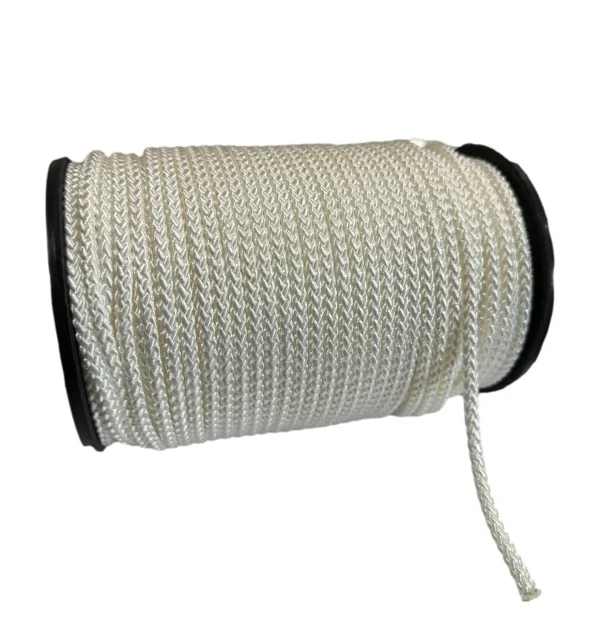8mm Braided Polypropylene Cord - White