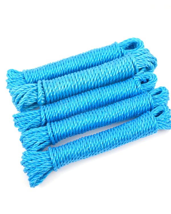 5 Pack Blue Everlasto 8mm Polypropylene Rope