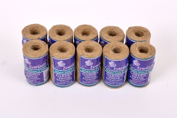 10 Pack Everlasto Brown Jute Garden Twine 90G Spool
