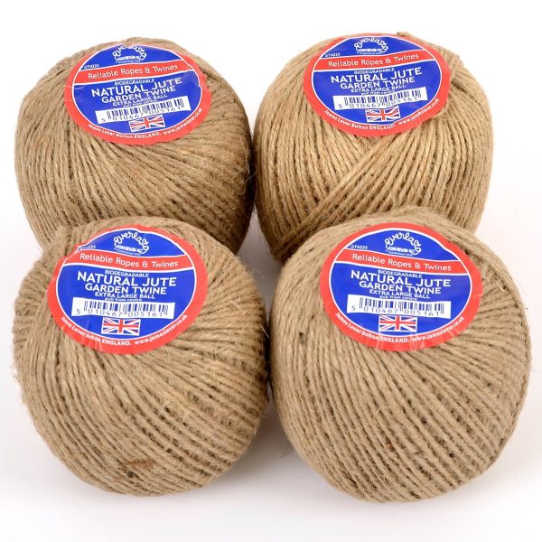 Everlasto Natural Jute Garden Twine 225G Balls 4 Pack