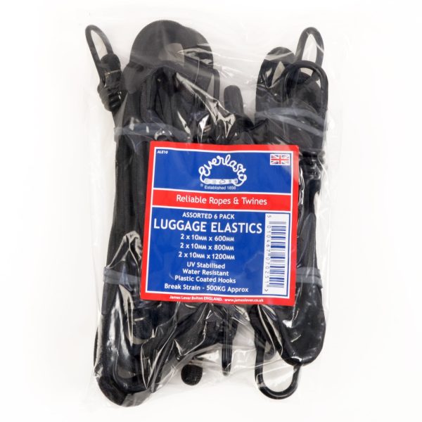 Assorted 6 Pack x 10mm Luggage Elastics