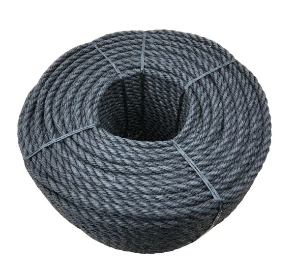 Black Staple Spun Polypropylene Rope 24mm By The Metre