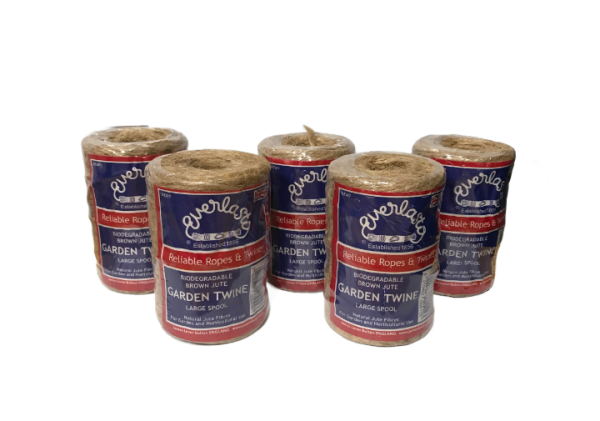 5 Pack Brown Jute Garden Twine 180G Spools