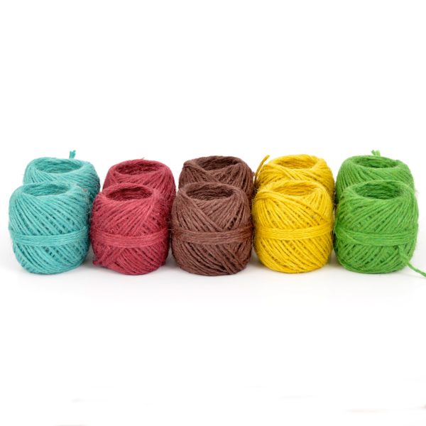 Assorted 10 Pack Everlasto Coloured Jute Craft Twine 80G Balls