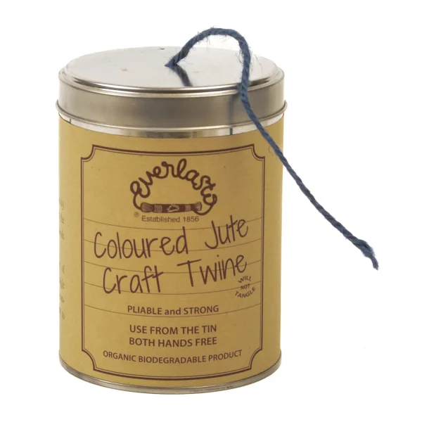 Everlasto Twine In A Tin Coloured Jute 150m Various Colours