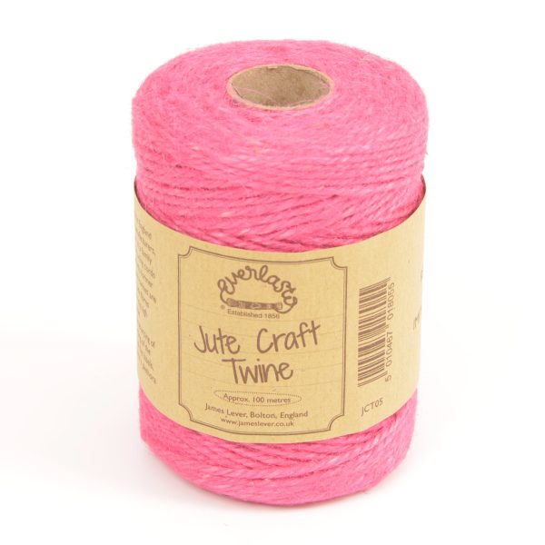Hot Pink Coloured Jute Twine