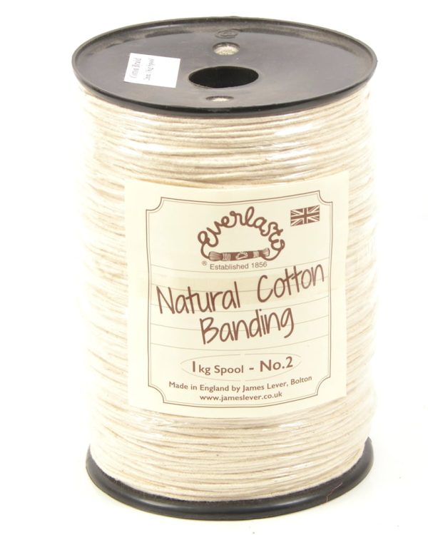 Everlasto No.2 Natural Cotton Tubular Banding 1Kg Spool