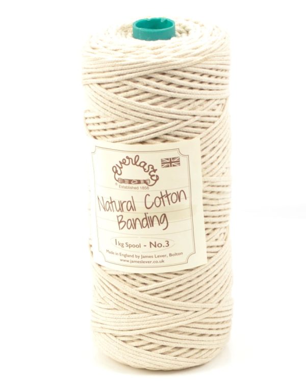 Everlasto No.3 Natural Cotton Tubular Banding 1Kg Spool