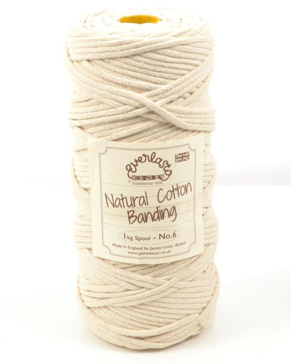 Everlasto No.6 Natural Cotton Tubular Banding 1Kg Spool