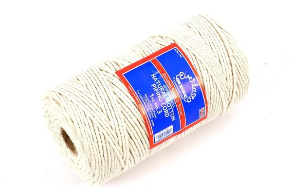 No.3 (3.5mm) Everlasto Natural Cotton Piping Cord 1Kg Spool