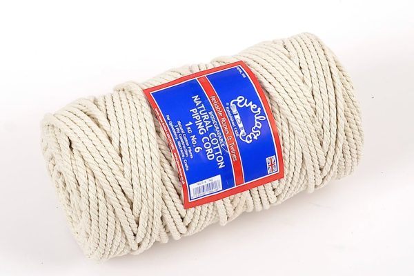 No.6 (6mm) Everlasto Natural Cotton Piping Cord 1Kg Spool