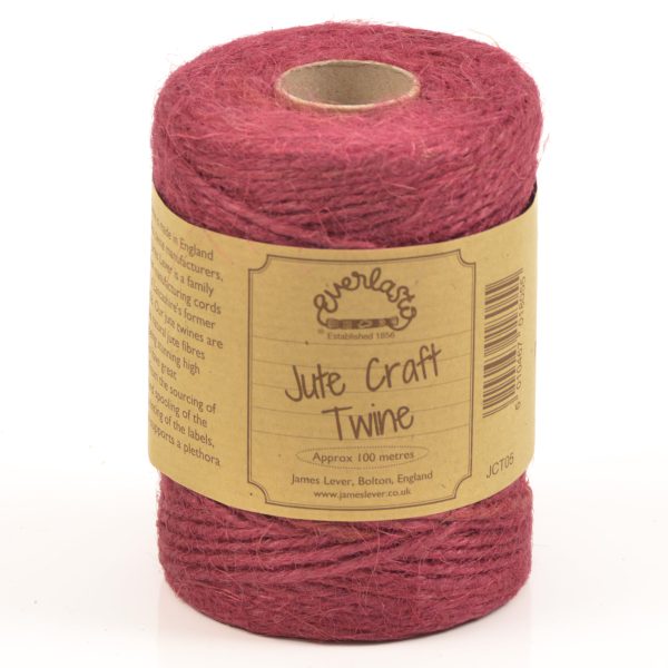 Raspberry Coloured Jute Twine