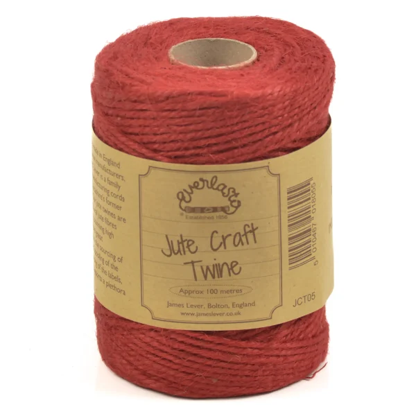Ruby Red Coloured Jute Twine