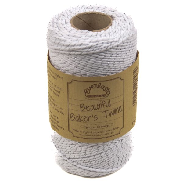 Sparkle Bakers Twine White Silver