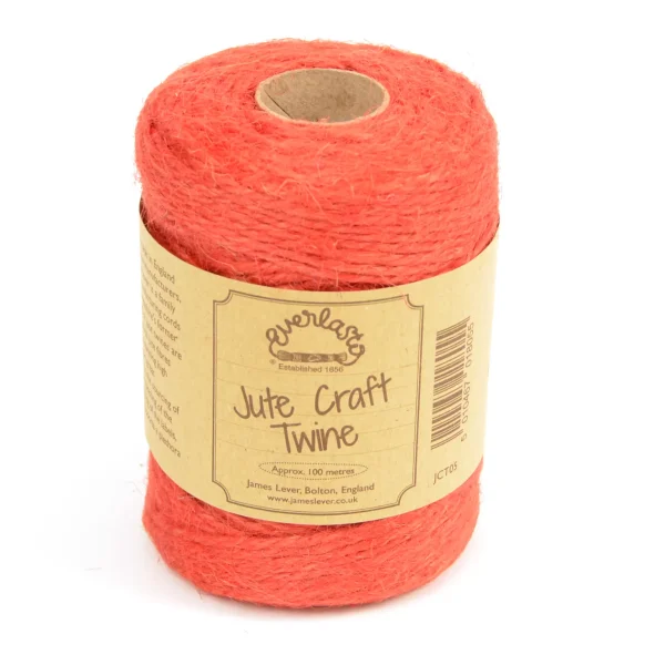Tomato Red Coloured Jute Twine
